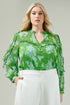 Polare Floral Ventura Split Neck Button Blouse Curve